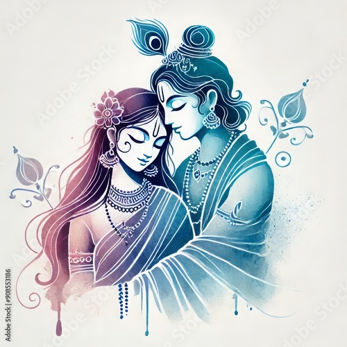 Krishna Janmashtami Festival Of India, Radha Krishna Symbol of Divine Love photo