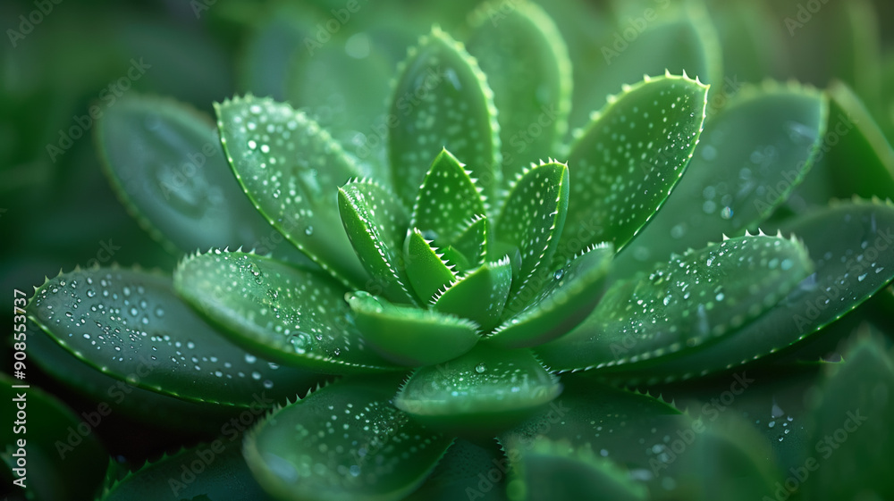 Succulents with dew drops close-up against black Succulents with dew drops close-up against black