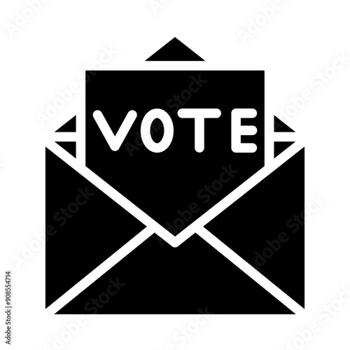 Mailin Ballot Vector Glyph Icon Design
