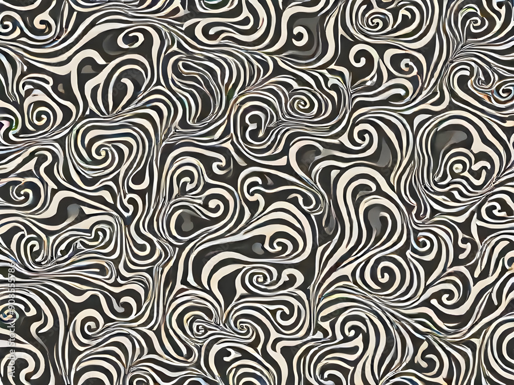 Vector trippy seamless pattern. Psychedelic design background, liquid cells, swirl flowing waves. Black and white Vector trippy seamless pattern. Psychedelic design background, liquid cells, swirl flowing waves. Black and white