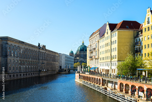 Berlin. Germany. Beautiful old buildings on the banks of a river. Architecture.