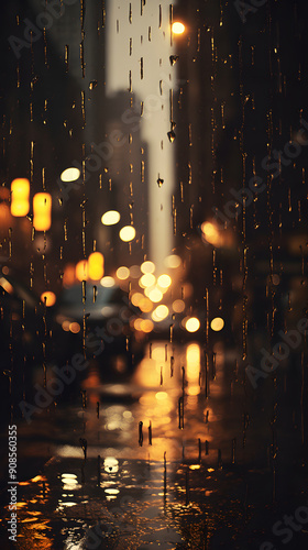 Digital city raindrop window scenery abstract graphic poster background