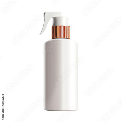 Blank white plastic bottle mockup, isolated cosmetic container
