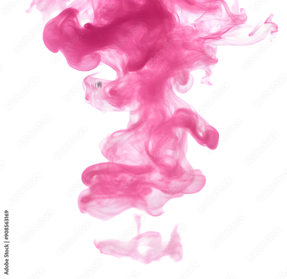 Fototapeta premium Pink smoke isolated on transparent background.