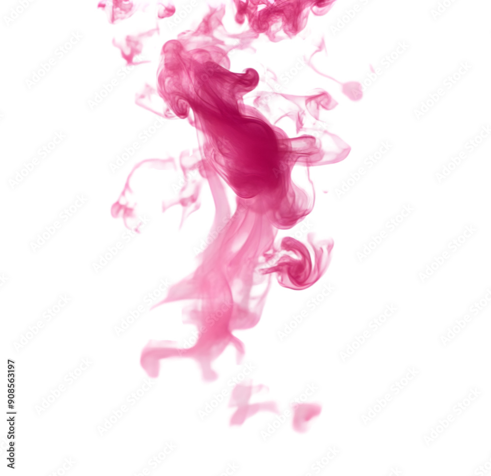 Fototapeta premium Pink smoke isolated on transparent background.