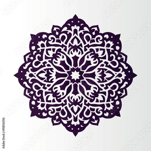 Ornamental mandala arabesque floral pattern islamic east style