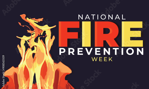 National Fire Prevention week. background, banner, card, poster, template. Vector illustration.