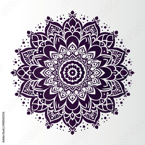 Ornamental mandala arabesque floral pattern islamic east style