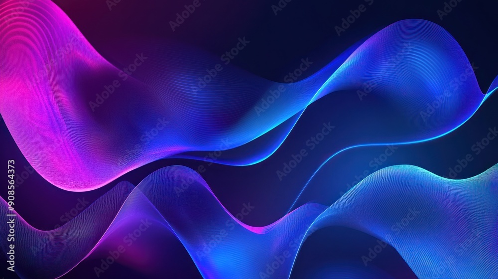 Obraz premium Abstract Blue and Purple Waves