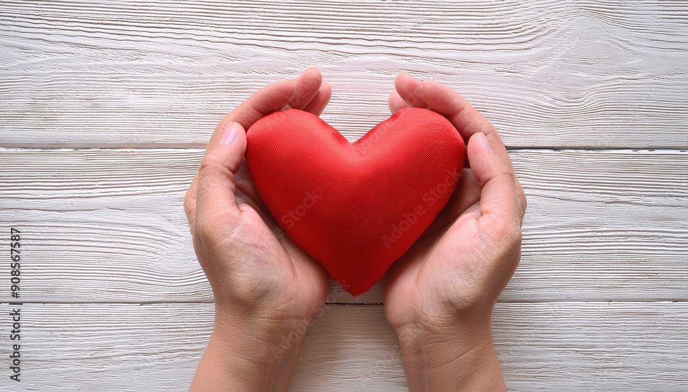 Fototapeta premium ハートを持っている手（hands holding heart） 