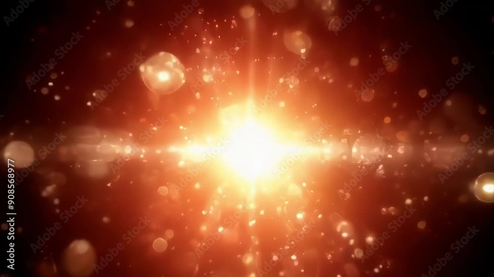 A vibrant display of light and particles creating an ethereal atmosphere, suggesting energy and motion with cinematic effects