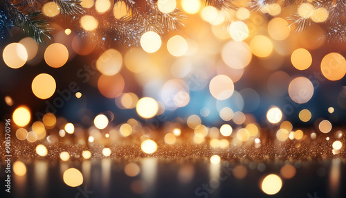  Christmas Bokeh Background- A festive background featuring bokeh lights, creating a warm an_1(86)