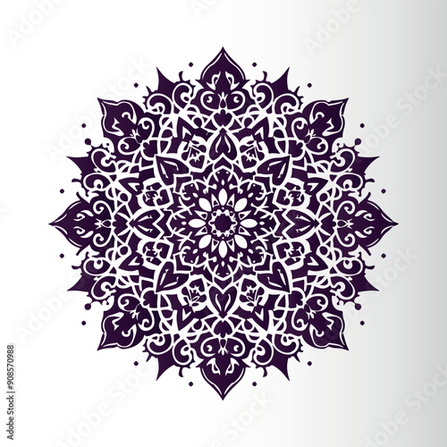 Ornamental mandala arabesque floral pattern islamic east style