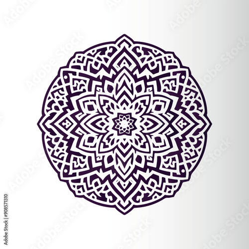 Ornamental mandala arabesque floral pattern islamic east style