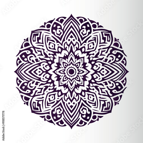 Ornamental mandala arabesque floral pattern islamic east style