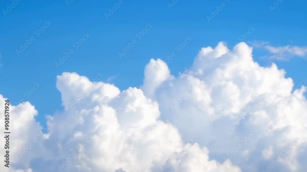 A beautiful sky filled with fluffy clouds and vibrant blue, creating a serene and tranquil outdoor atmosphere A beautiful sky filled with fluffy clouds and vibrant blue, creating a serene and tranquil outdoor atmosphere