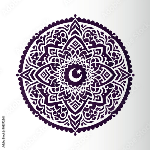 Ornamental mandala arabesque floral pattern islamic east style