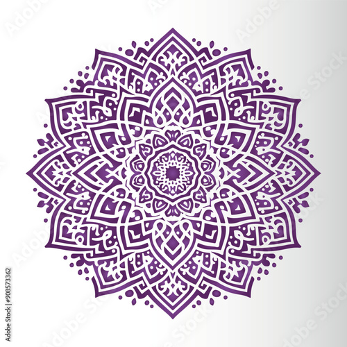 Ornamental mandala arabesque floral pattern islamic east style