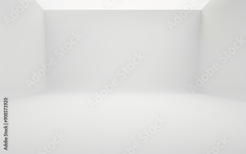 Wallpaper Mural An empty white room with soft lighting, featuring clean lines and minimalistic design, suitable for showcasing products or artistic concepts. Torontodigital.ca