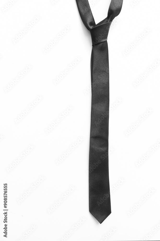 black necktie isolated on white background, father day concept and business style