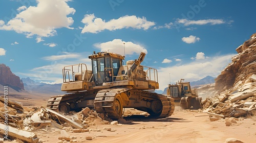 Heavy Equipment Working in the Desert
