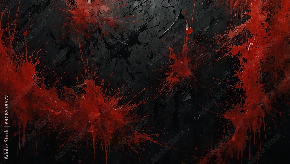 Abstract red and black textured background with dynamic brush strokes and splashes, creating a bold and intense visual impact with a sense of movement and energy. red grunge wall texture, halloween Abstract red and black textured background with dynamic brush strokes and splashes, creating a bold and intense visual impact with a sense of movement and energy. red grunge wall texture, halloween