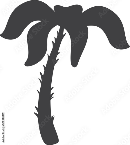 Tropical beach tree icon. Palm black silhouette