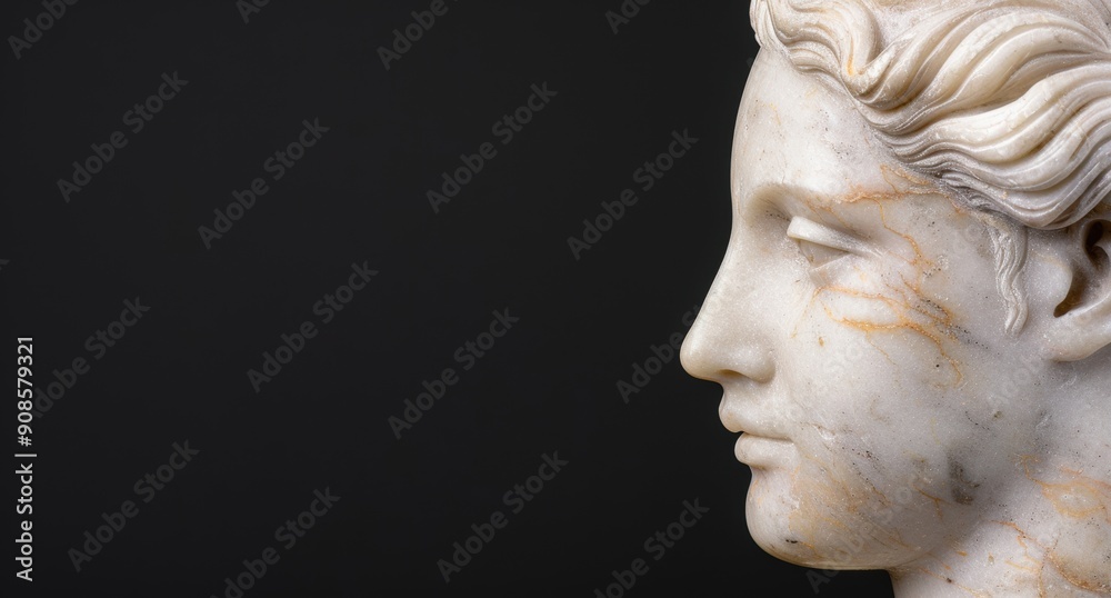 Detailed profile of a classical marble sculpture Detailed profile of a classical marble sculpture