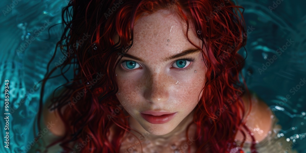 Captivating redhead with striking blue eyes Captivating redhead with striking blue eyes