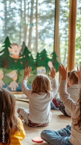 Joyful Language Learning: Child Interacting with Speech Therapist in Early Education and Right Brain Development Training, Preschool Setting for Happy Childhood Development photo