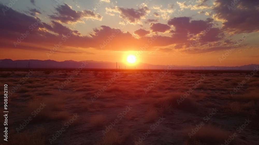 Desert Sunset with Golden Rays Desert Sunset with Golden Rays