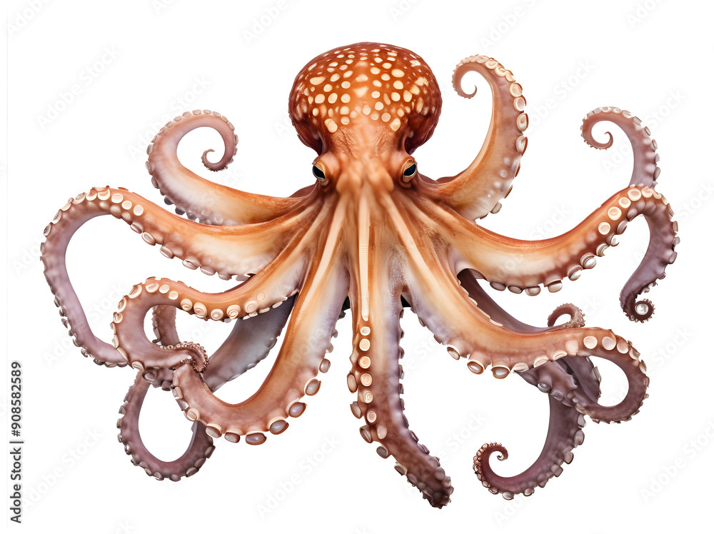 Obraz premium Octopus background isolated, transparent background PNG