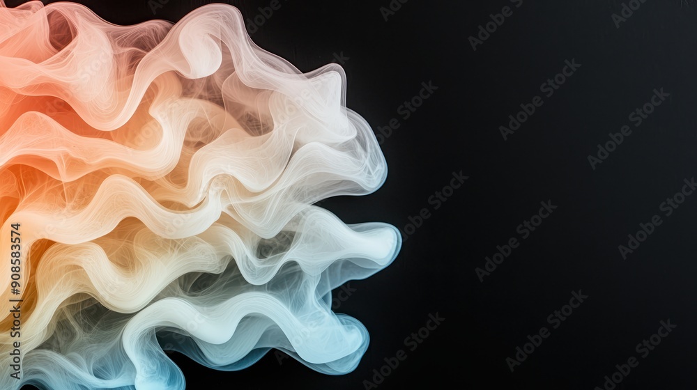 Colorful smoke swirls against a dark background Colorful smoke swirls against a dark background