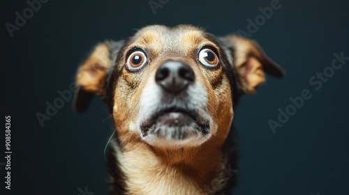 A Dog's Wide-Eyed Gaze