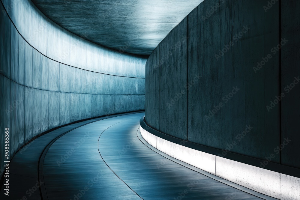 Minimalist futuristic building with drive way in dynamic view. Minimalist futuristic building with drive way in dynamic view.