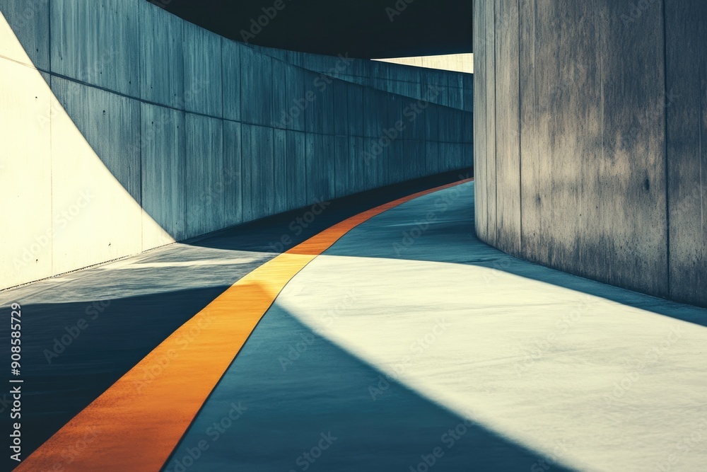 Minimalist futuristic building and architecture. Building with drive way. Minimalist futuristic building and architecture. Building with drive way.