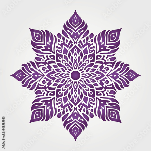 Ornamental mandala arabesque floral pattern islamic east style