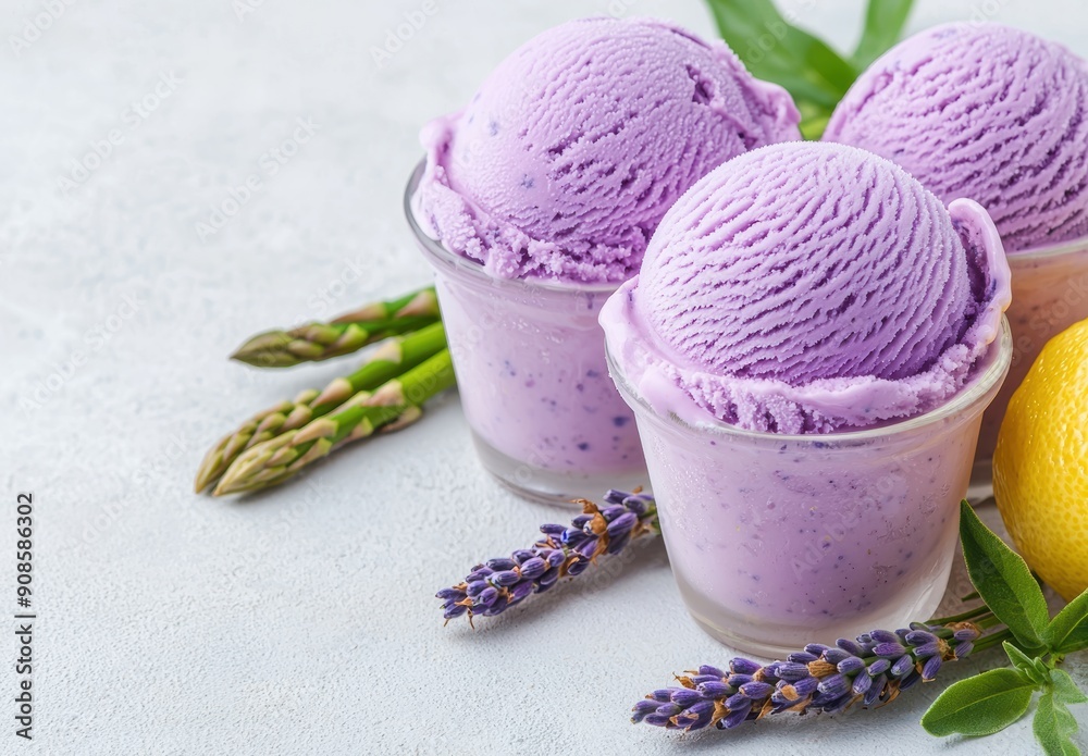 Delicious homemade lavender ice cream Delicious homemade lavender ice cream