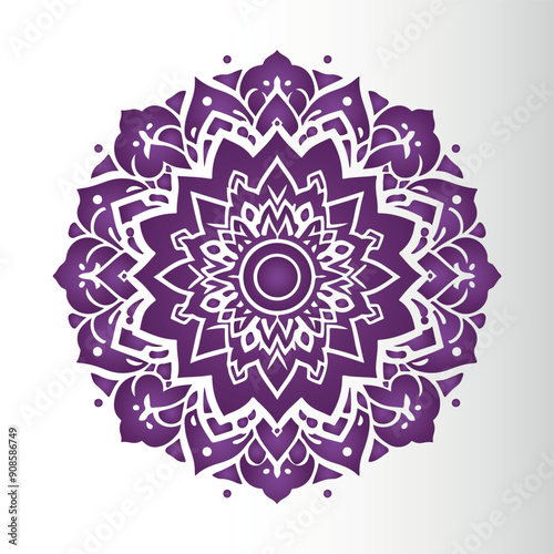 Ornamental mandala arabesque floral pattern islamic east style
