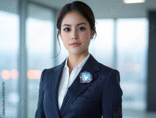 Confident asian businesswoman in formal suit