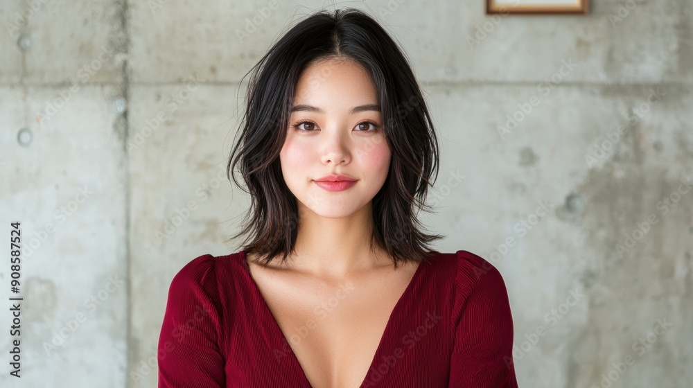 portrait of a beautiful asian woman in a red dress portrait of a beautiful asian woman in a red dress