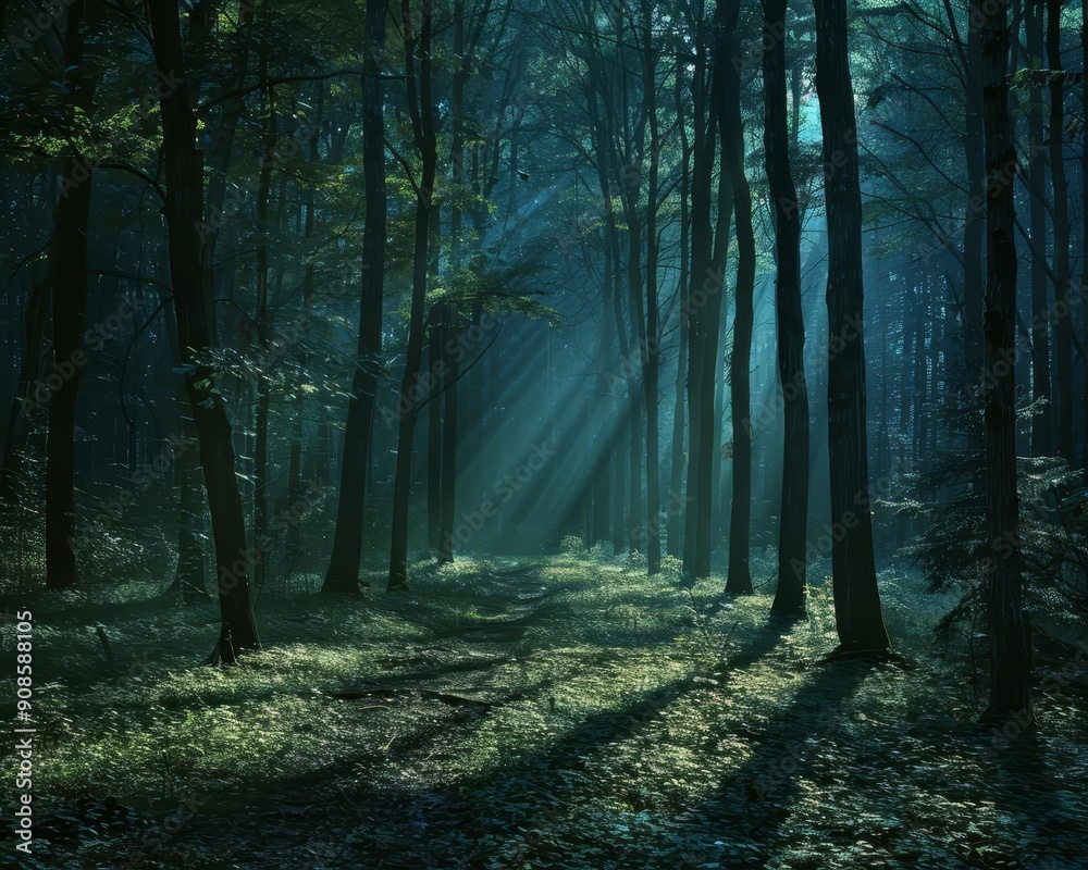 A shadowed forest with tall trees casting intricate patterns on the forest floor, captured at twilight, Photography, Soft lighting, Enigmatic ambiance A shadowed forest with tall trees casting intricate patterns on the forest floor, captured at twilight, Photography, Soft lighting, Enigmatic ambiance