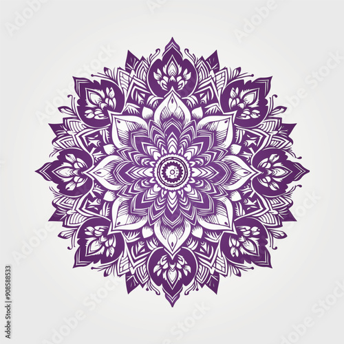 Ornamental mandala arabesque floral pattern islamic east style