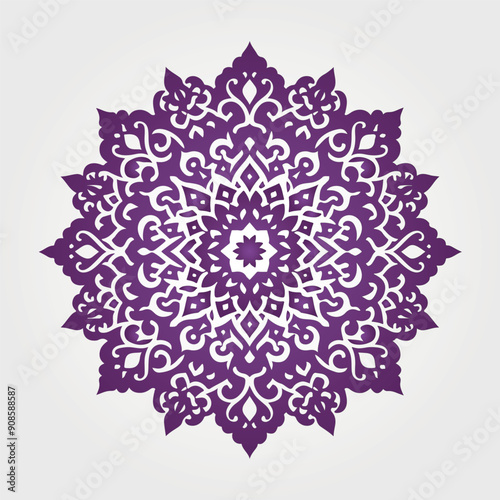 Ornamental mandala arabesque floral pattern islamic east style