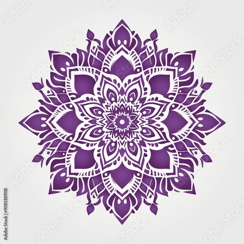 Ornamental mandala arabesque floral pattern islamic east style