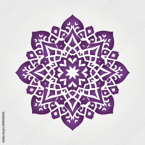 Ornamental mandala arabesque floral pattern islamic east style