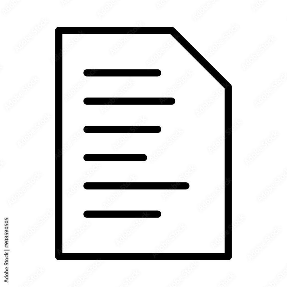 Vector icon of a piece of paper, symbol of a piece of paper with writing and folded flat design. Vector icon of a piece of paper, symbol of a piece of paper with writing and folded flat design.
