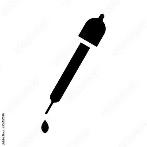 Liquid dropper vector icon, a straw symbol for liquid medicine drops or found in beauty products.