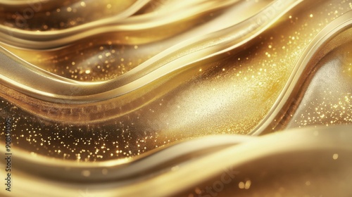 Elegant 3D Golden Wave Background: Luxurious and Modern Design