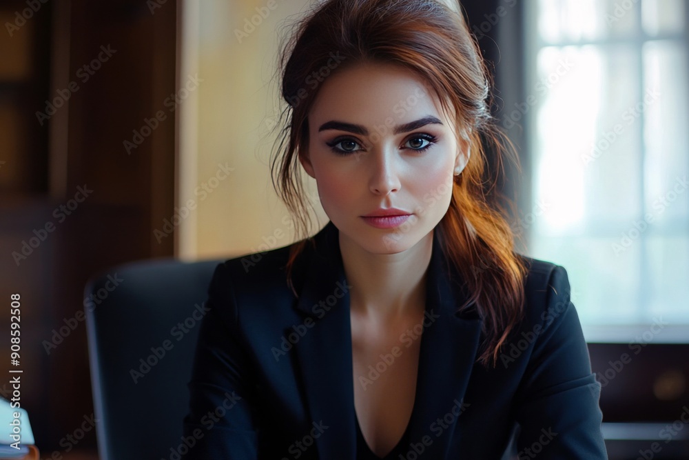 Confident and Poised: Businesswoman Being Interviewed in a Professional Office Confident and Poised: Businesswoman Being Interviewed in a Professional Office